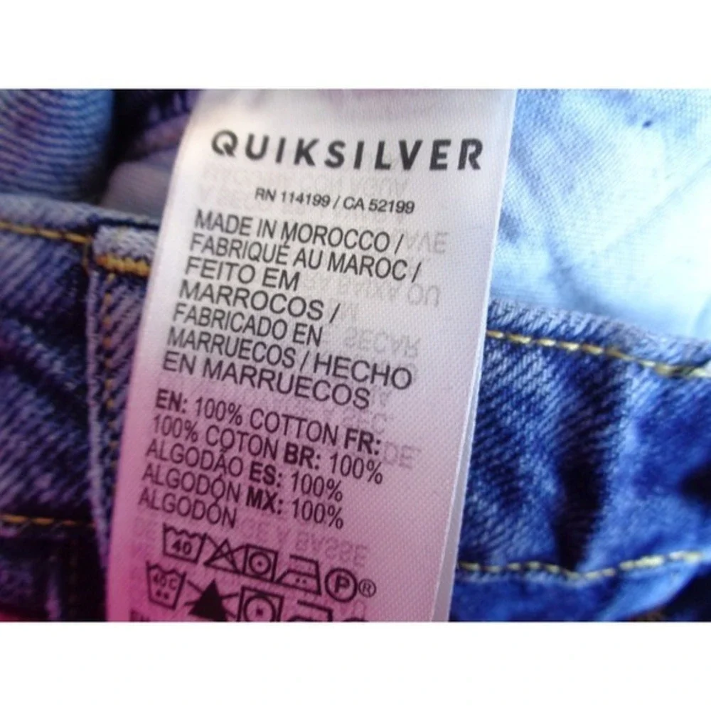 QuickSilver Hopeful Land High Waisted‎ Wide Leg Cropped Jeans Button Fly Size 28